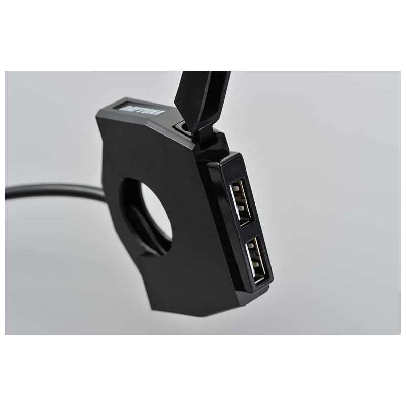 PRISE SLIM DOUBLE USB SUR GUIDON