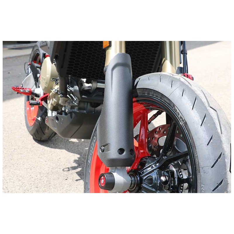 PROTECTION BAS DE FOURCHE CARBONE MAT CNC RACING Ducati Hypermotard 698 Mono
