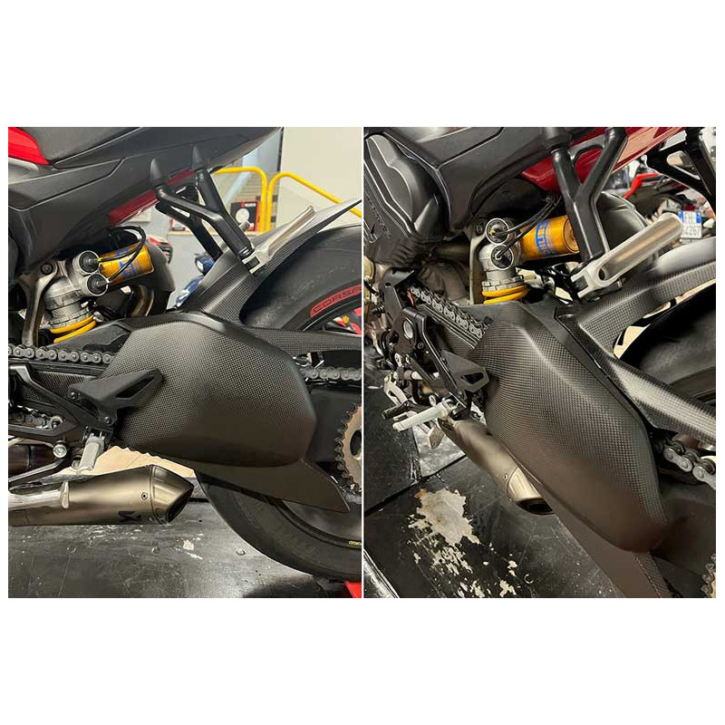 PROTECTION DE BRAS OSCILLANT CARBONE MAT CNC RACING Streetfighter V4