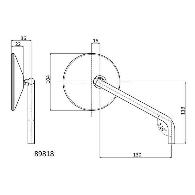 RETROVISEUR DAYTONA TYPE 10 MARU2 ROD ABS ET ALUMINIUM, vendu par paire homologu