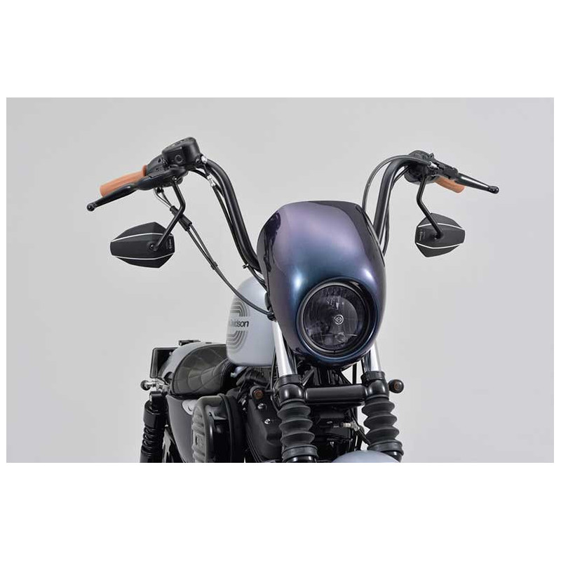 RETROVISEUR DAYTONA TYPE 7-K ROD DROIT, ALU.NOIR , vendu à l'unité homologué CEE