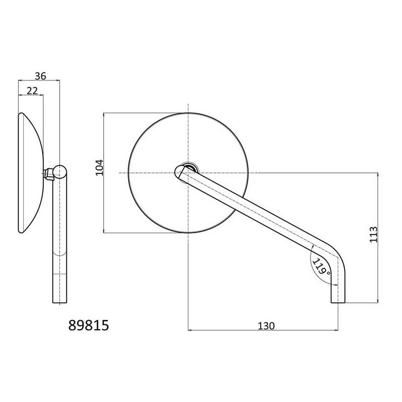 RETROVISEUR DAYTONA TYPE 9 MARU1 ROD ABS ET ALUMINIUM, vendu par paire homologué