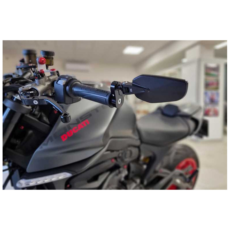 RETROVISEUR GAUCHE EMBOUT DE GUIDON CNC RACING
