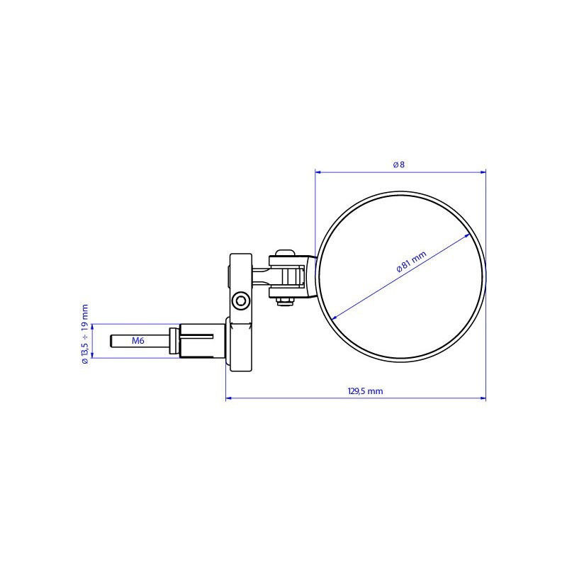RETROVISEUR GAUCHE EMBOUT DE GUIDON CNC RACING ROCKET