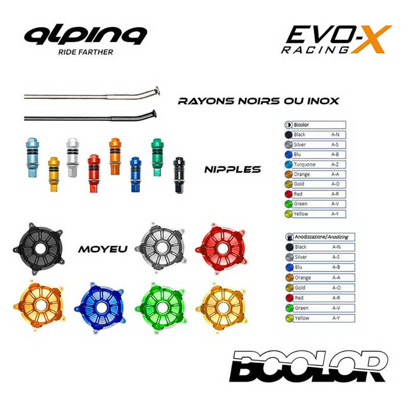 ROUE ARRIERE TUBELESS 4.25X18 PACK BICOLOR