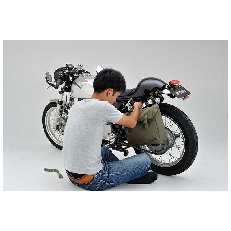 SACOCHE LATERALE MOTO VINTAGE KAKI ETANCHE DAYTONA 8L