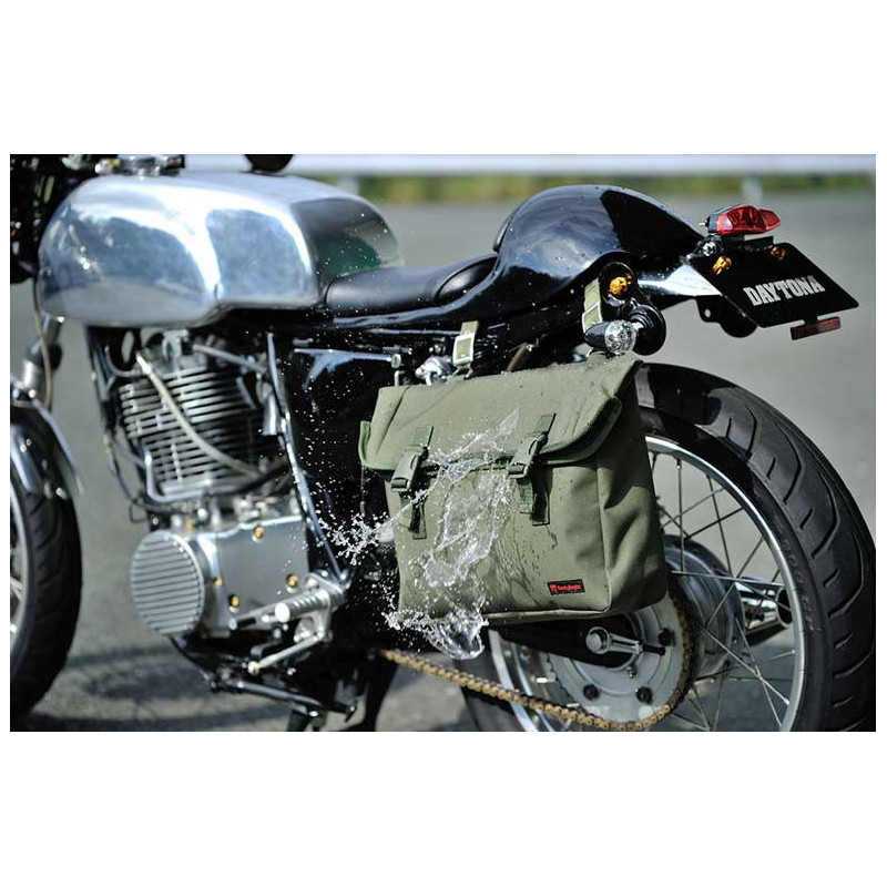 SACOCHE LATERALE MOTO VINTAGE KAKI ETANCHE DAYTONA 8L