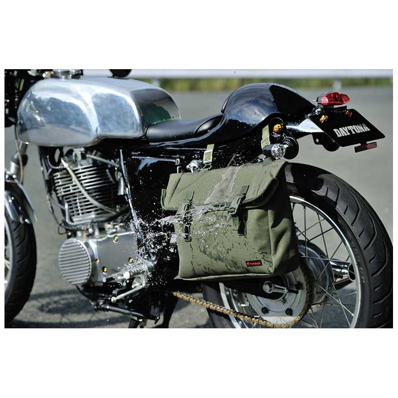 SACOCHE LATERALE MOTO VINTAGE KAKI ETANCHE DAYTONA 8L