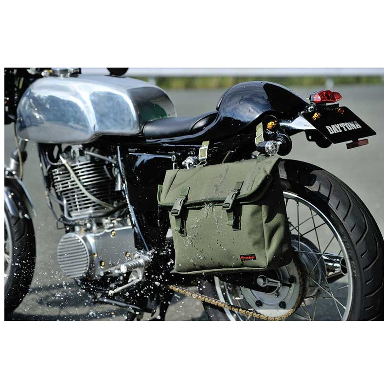 SACOCHE LATERALE MOTO VINTAGE KAKI ETANCHE DAYTONA 8L