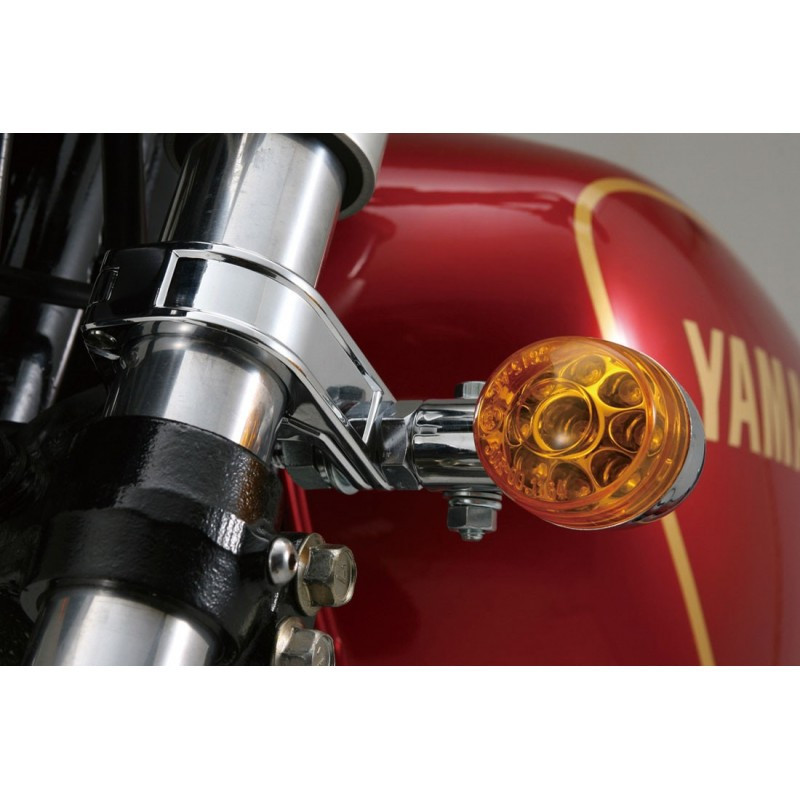 Support de clignotant pour tube diamètre 39mm. couleur chromee