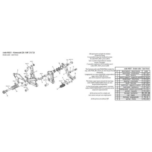 SUPPORT INTERRUPTEUR BONAMICI RACING PIECE DETACHEE