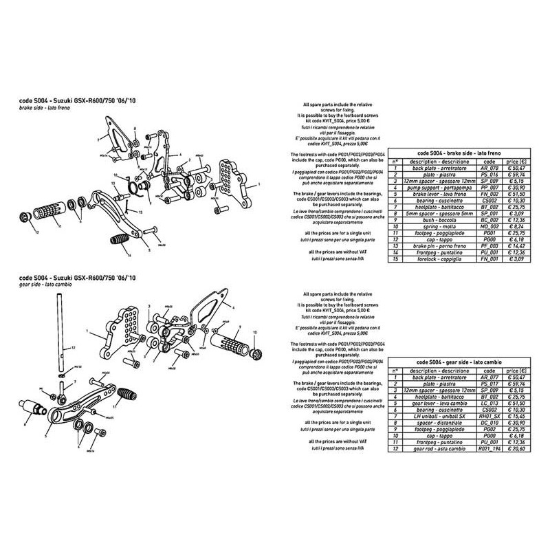 SUZUKI GSXR600-750 COMMANDES RECULEES INVERSEES OU NON