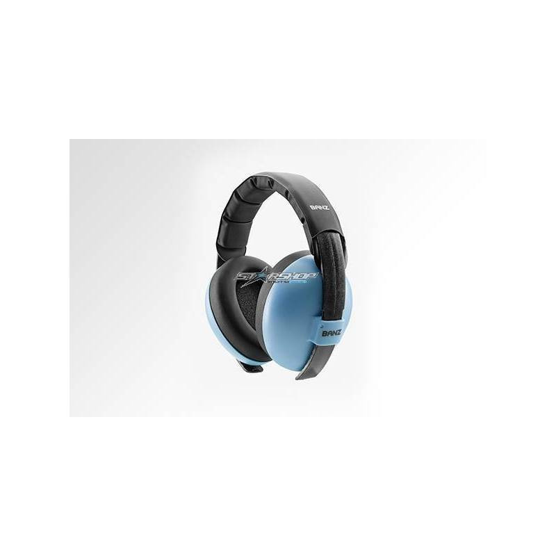 casque anti bruit Babybanz pour bebes de 0 à 2 ans. couleur bleu