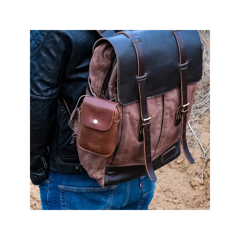 POCHETTE EN CUIR UTILITY 0.5L MOTOGADGET TRIP MACHIN MARRON